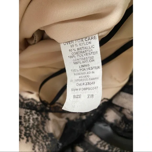 Windsor Black Lace Overlay Tie Waist Sleeveless Formal Homecoming Dress Size 7/8 - Picture 6 of 6